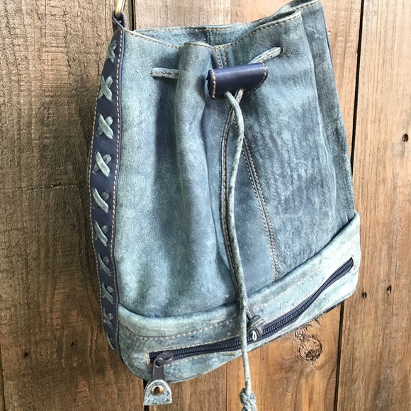 Handbags - Denim Style Drawstring Crossbody